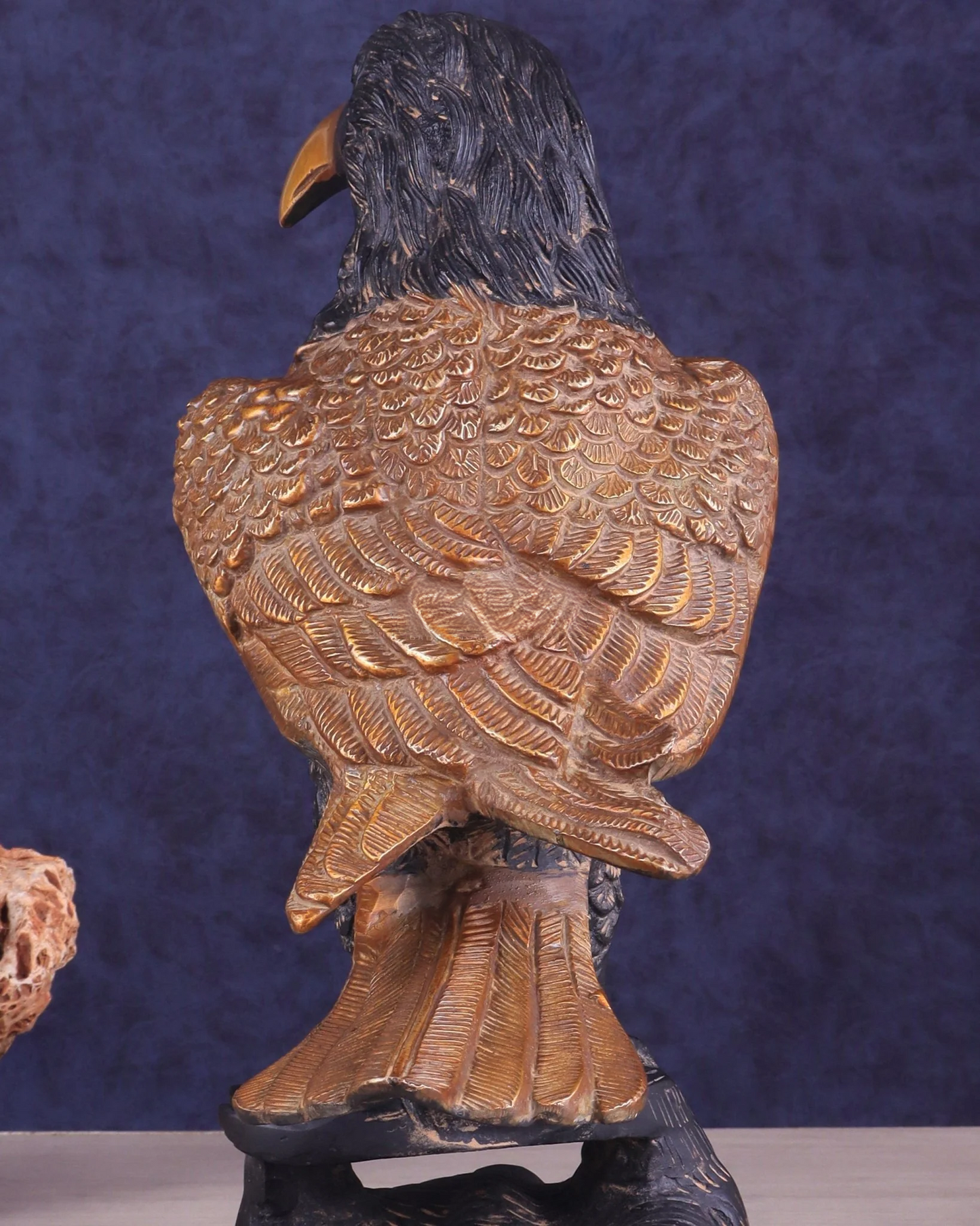 Brassaura™ Pure Brass Eagle Statue – Height 13 in, Weight 6.55 kg – Antique Tone