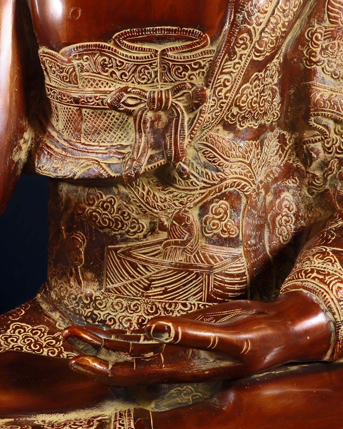 Brass Blessing Buddha Statue Weight 48 kg & Height 33 Inch