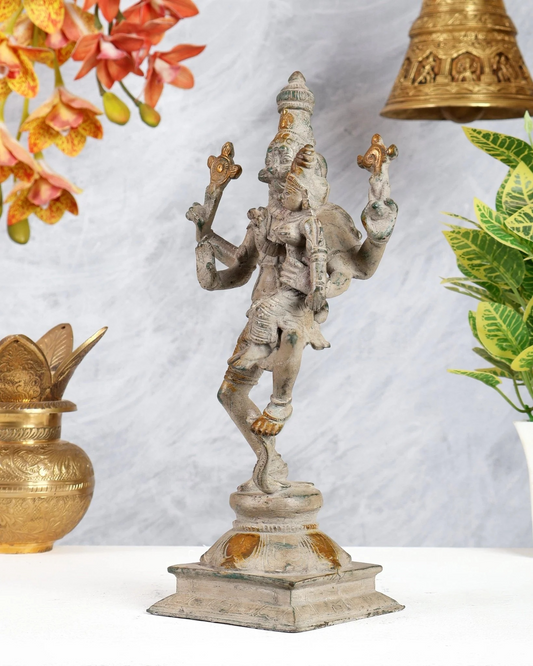 Brassaura® Brass Narasimha & Lakshmi Idol | Height 12 Inches