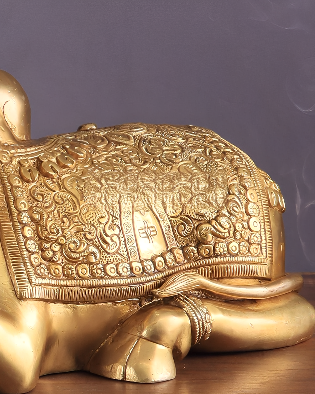 Brassaura™ Pure Brass Superfine Nandi with Shiv Ling Carving – Height 10 Inches & Weight 10 Kgs | Divine Home & Temple Décor