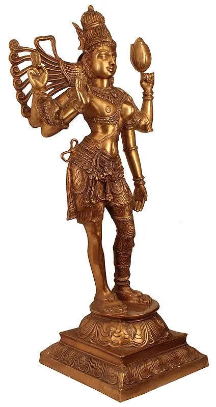 Brassaura® Brass Ardhanarishwara Statue | Height 40.0 Inches & Weight 28.63 kg