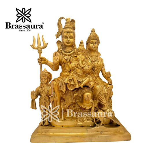 Brass Big Shiv Pariwar Idol for Home and Decor Weight 14.55 Kg Height 38 cm