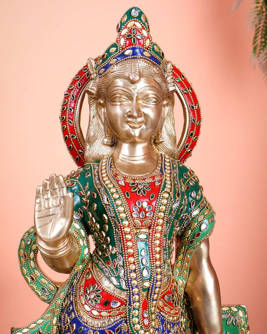 Brassaura® Brass Radha Krishna Statue Set | Height 27 Inches