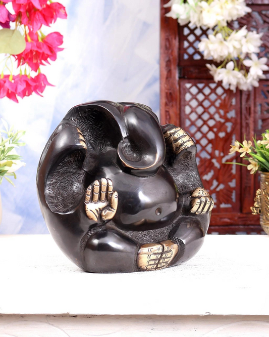ब्रासोरा® वृंदावन वेणुगोपाल कृष्ण पीतल की प्रतिमा मोर के साथ | एंटीक नीला और सुनहरा रंग | ऊँचाई 20 इंच