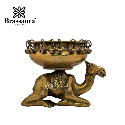 Brass Camel Urli Idol for Home and Decor Weight 3 Kg Height 21 cm