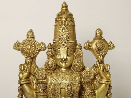 Brassaura® Estátua de Latão Lord Balaji | 122 cm de Altura e 78,20 kg de Peso