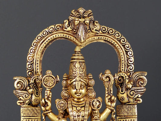 Brassaura® Estátua de Latão Lord Balaji com Arco | Altura 35,5 cm e Peso 4,80 kg