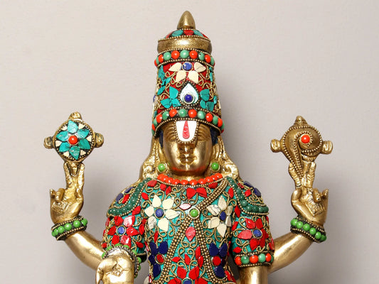 Estátua de Latão Venkateswara Brassaura® | Altura 45,72 cm e Peso 7,05 kg