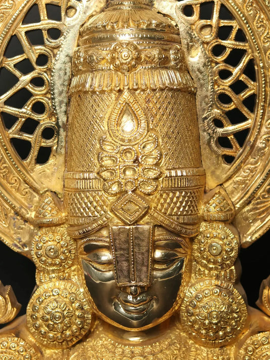 Estátua do Busto de Latão Brassaura® de Venkateswara | 56 cm de Altura e 12,90 kg de Peso