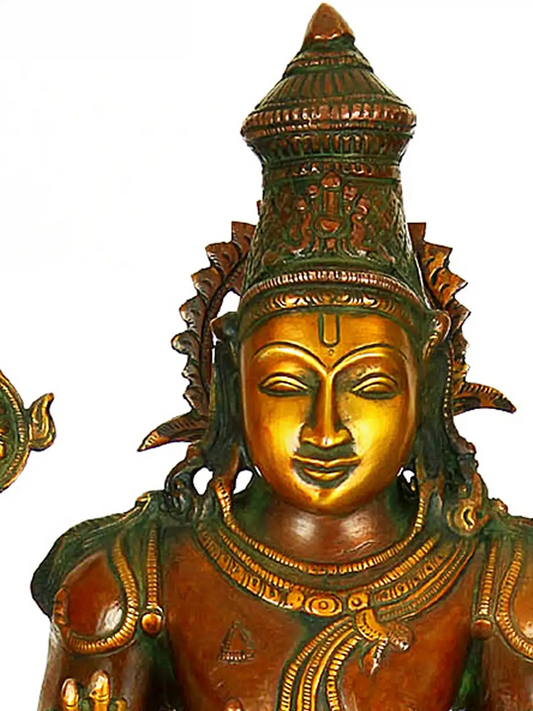 Estátua de Latão Vishnu Brassaura® | 50,8 cm de Altura e 7,08 kg de Peso
