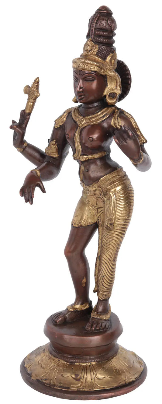 Brassaura™ Brass Ardhanarishwara Statue | Height 11 Inches & Weight 2.26 kg
