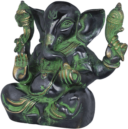Brassaura® Seated Ganesha Idol | Height 6.50 Inches & Weight 2.60 kgs
