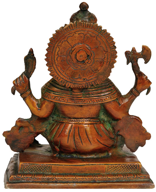 Brassaura® Royal Seated Ganesha on Elephant Base | Brass Sculpture | Height 16.5 Inches & Weight 16.20 kgs