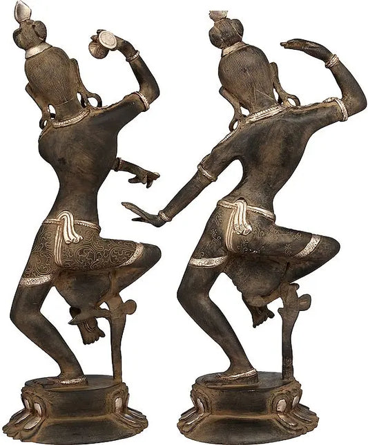 Estátua de Latão Brassaura™ de Shiva e Parvati | Altura 43,18 cm e Peso 7,40 kg