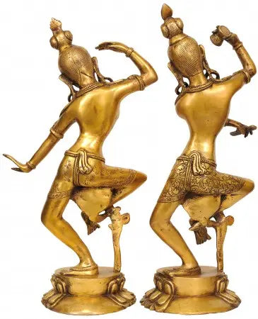 Estátua de Latão Brassaura™ de Shiva e Parvati | Altura 43 cm e Peso 7,40 kg