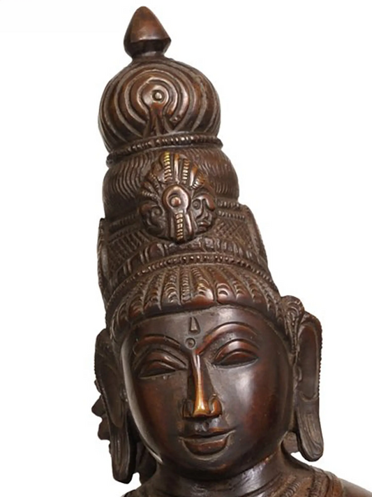 Estátua Brassaura® Brass Uma Parvati | Altura 35,5 cm e Peso 6,60 kg