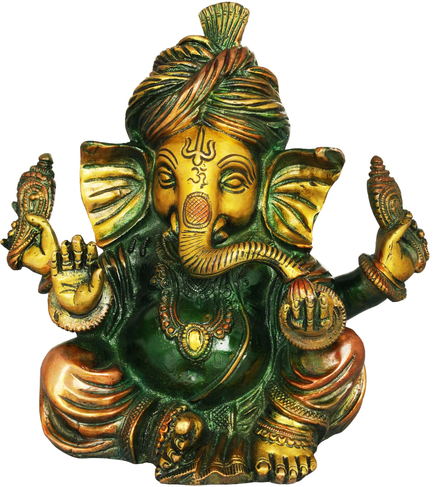 Brassaura™ Dual Tone Lord Ganesha Brass Statue | Height 7.5 Inches & Weight 2.70 kgs