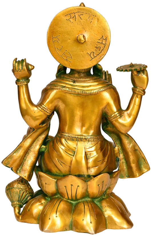 Estátua Brassaura® de Latão de Vishnu | Altura 30,48 cm e Peso 4,40 kg