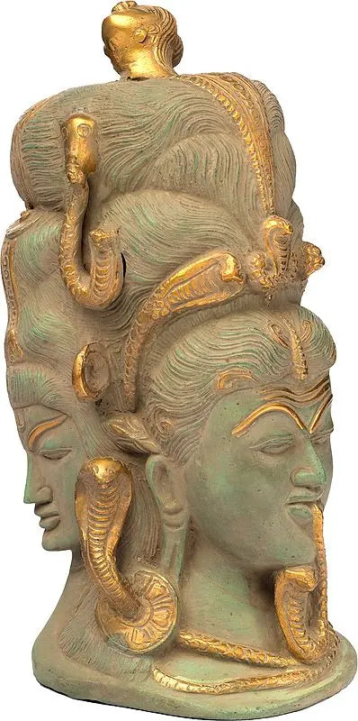 Brassaura® Brass Shiva Head Statue | Height 10 Inches & Weight 4.20 kg