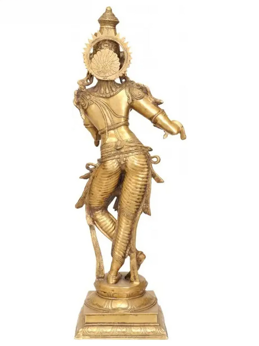 Brassaura® Brass Krishna Statue | Height 34 Inches & Weight 19.20 kg