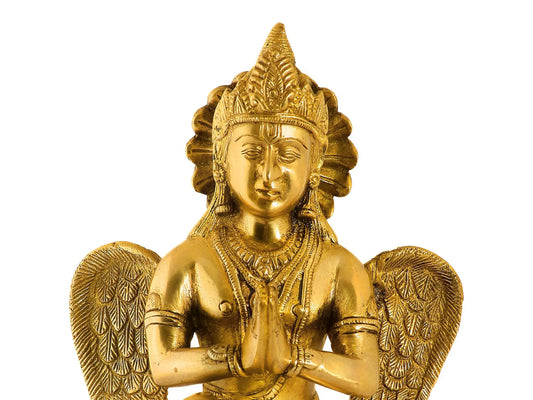 ब्रासौड़ा® ब्रास गरुड़ मूर्ति | ऊँचाई 9 इंच और वज़न 2.60 किलोग्राम