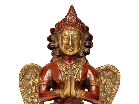 ब्रसौर® ब्रास गरुड़ मूर्ति | ऊंचाई 9 इंच और वज़न 2.60 किलोग्राम