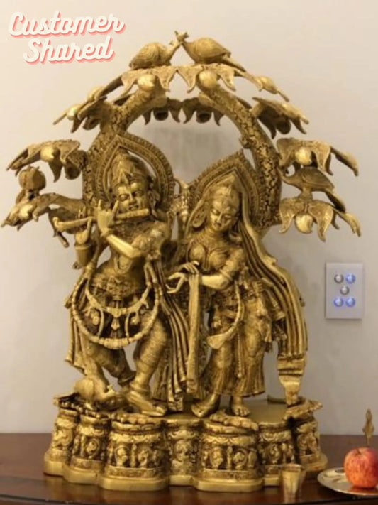 Brassaura® Brass Radhe Krishna Statue | Height 30 Inches & Weight 55.20 kg
