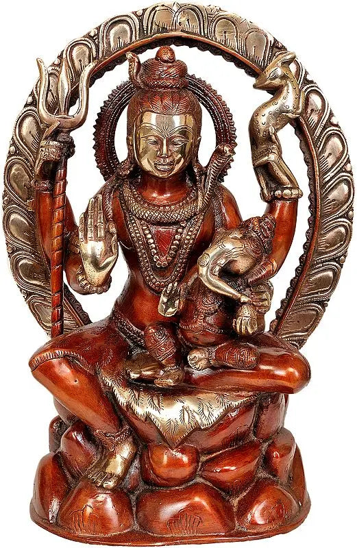 ब्रसौर® ब्रास शिव मूर्तिकला | ऊँचाई 12 इंच और वज़न 6.60 किग्रा
