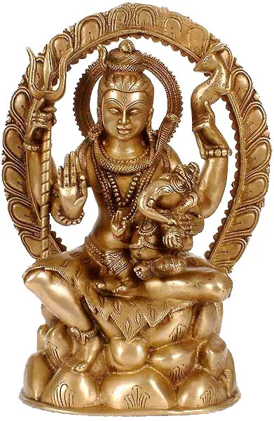 ब्रासौरिया® पीतल की शिव प्रतिमा | ऊँचाई 12 इंच और वज़न 6.60 किग्रा