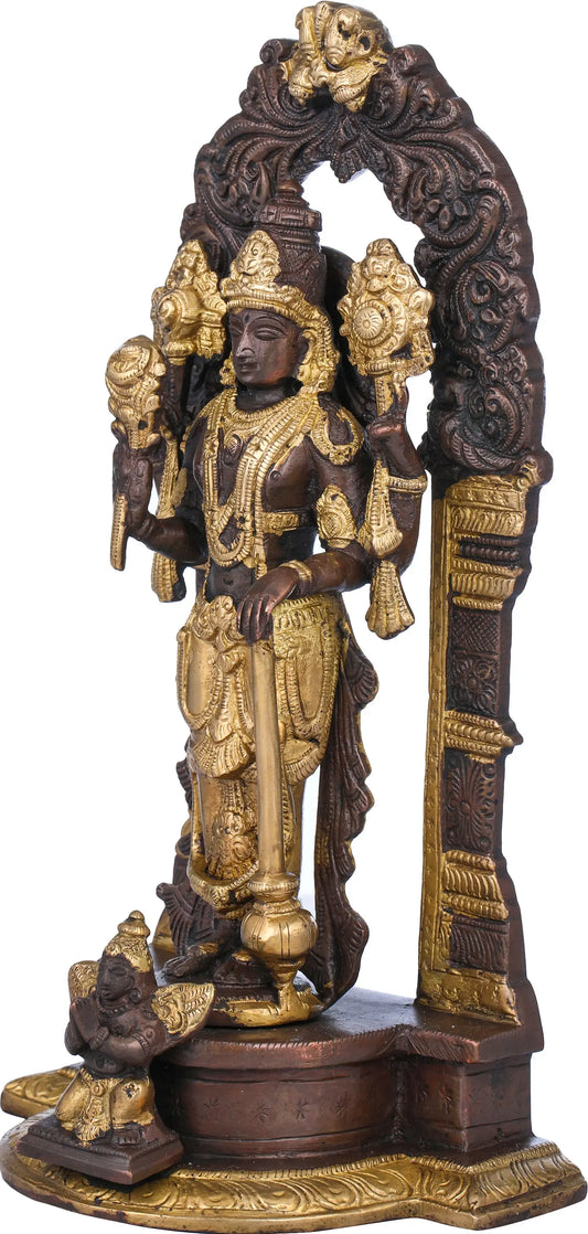 Brassaura® Lord Vishnu Brass Statue | Height 9.4 Inches & Weight 1.90 kgs