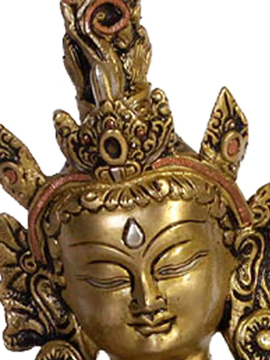 ब्रैसौरा® ब्रास देवी तारा प्रतिमा | ऊंचाई 10.43 इंच और वजन 3.20 किग्रा