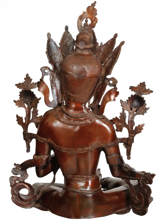 Brassaura® Tara Sentada | Estátua de Latão | Altura 69,85 cm e Peso 24,10 kg