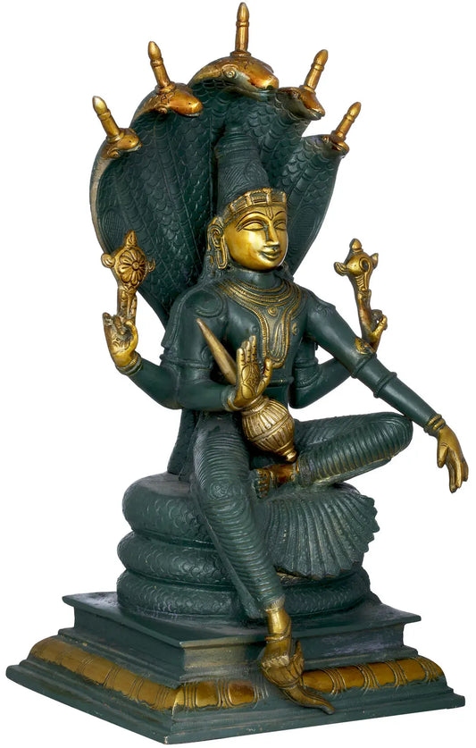 Estátua de Latão Brassaura® Vishnu | Altura 40,64 cm e Peso 11,10 kg