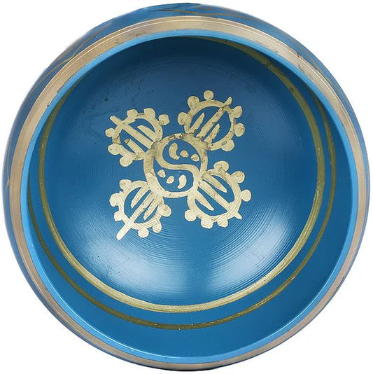 Brassaura® Brass Double Dorje & Ashtamangala Singing Bowl | Height 8 CM
