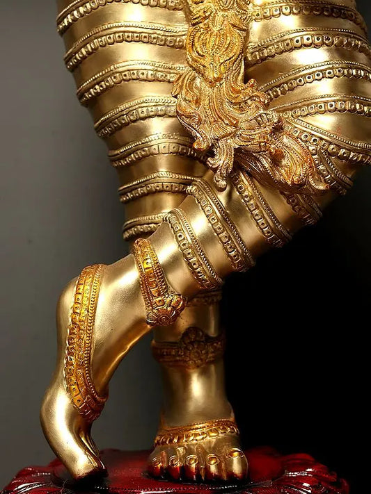 Brassaura® Brass Krishna Statue | Height 45 Inches & Weight 52 kg