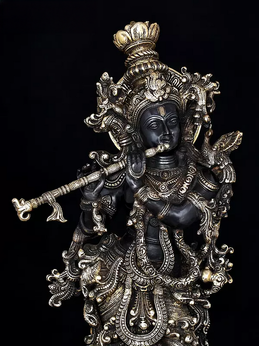 Brassaura® Brass Krishna Statue | Height 26 Inches & Weight 14.96 kg