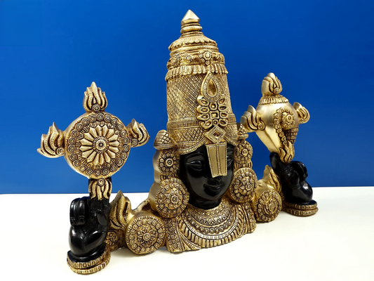 Estátua de Busto de Latão Brassaura® Lord Balaji | Altura 38,1 cm e Peso 9,76 kg