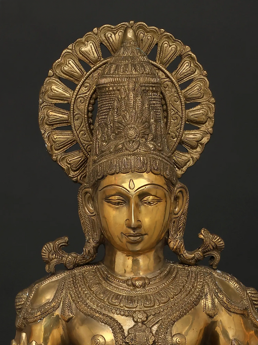 Estátua de Latão Vishnu Brassaura® | Altura 96,52 cm e Peso 28,54 kg