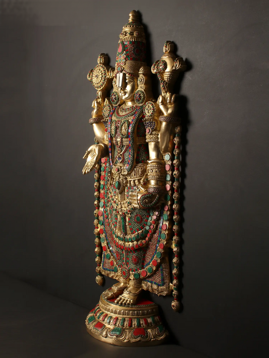 Estátua Brassaura® de Latão de Venkateswara | 46 polegadas de altura e 44 kg de peso