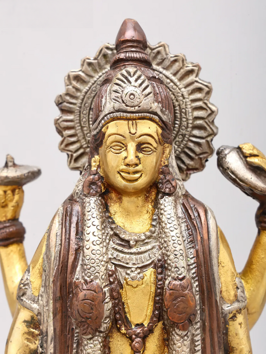 Estátua de Latão Vishnu Brassaura® | Altura 30,48 cm e Peso 3,60 kg