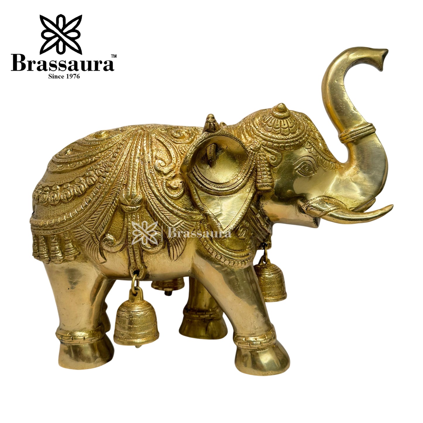 Brass Big Size Elephant Idol for Home and Decor Weight 11.5 Kg Height 29 cm