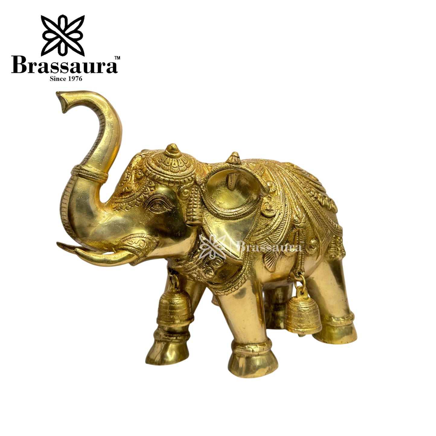 Brass Big Size Elephant Idol for Home and Decor Weight 11.5 Kg Height 29 cm
