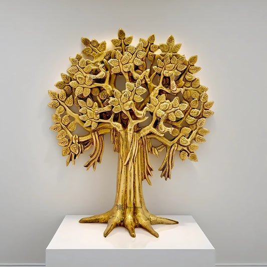 Brassaura™ Brass Tree – Height 10.4 Inches & Weight 1.3 Kgs | Artistic Handcrafted Décor Piece for Home & Office Spaces