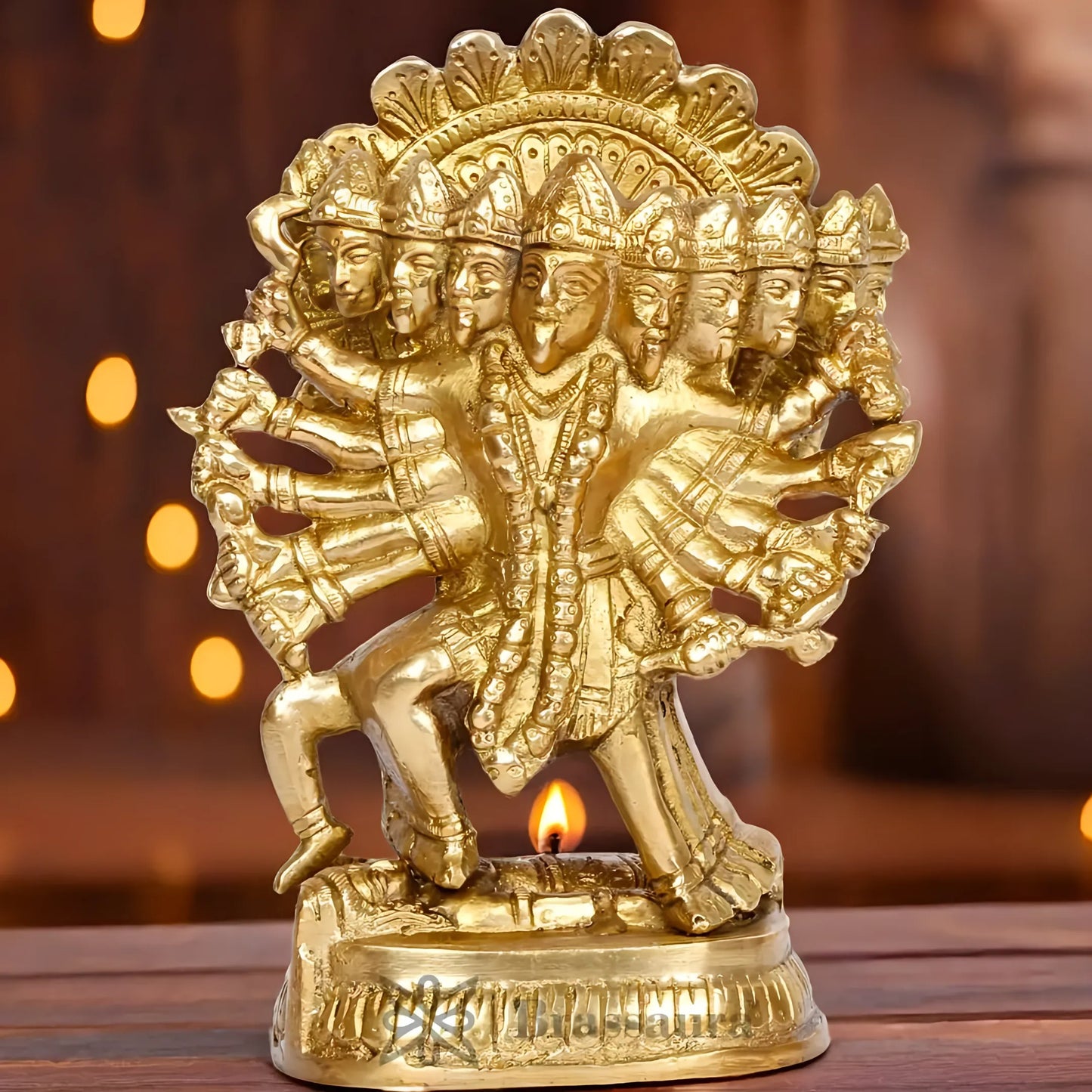 Brassaura™ Traditional Brass Kali Maa Idol – Height 7.2 Inches & Weight 1.25 Kgs | Puja & Temple Statue