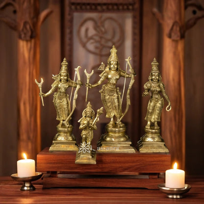 Brassaura™ Brass Ram Darbar Idol –  Weight 13 Kgs | Perfect for Home Temple & Meditation Space