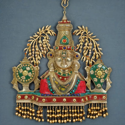 Brassaura™ Decorative Brass Gem Stone Work Bala Ji Wall Hanging – Height 10.2 Inches & Weight 2.55 Kgs | Home & Temple Décor