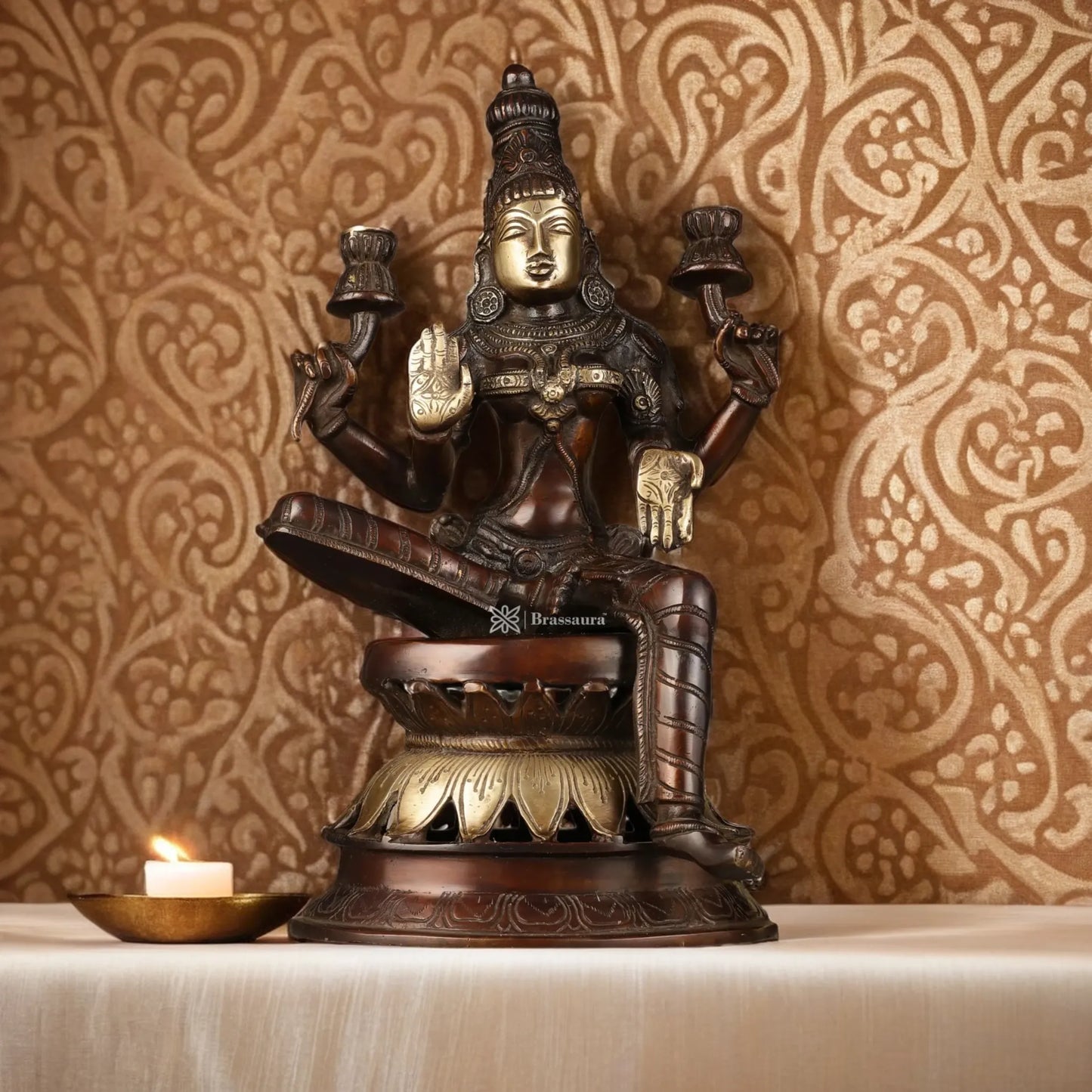 Brass Laxmi Idol for Home and Decor Height 12 Inches & Weight 4.5 Kgs