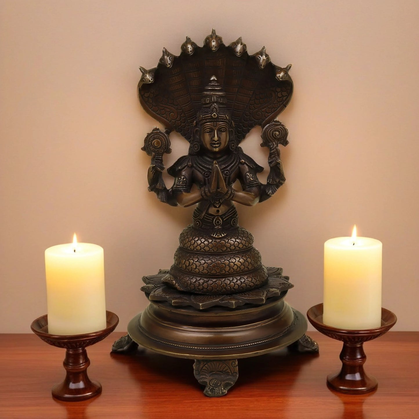 Brassaura™ Handcrafted Brass Patanjali Statue with Copper Finish | 11 Inches Height | 3.15 Kgs Weight | Symbol of Wisdom & Spiritual Growth