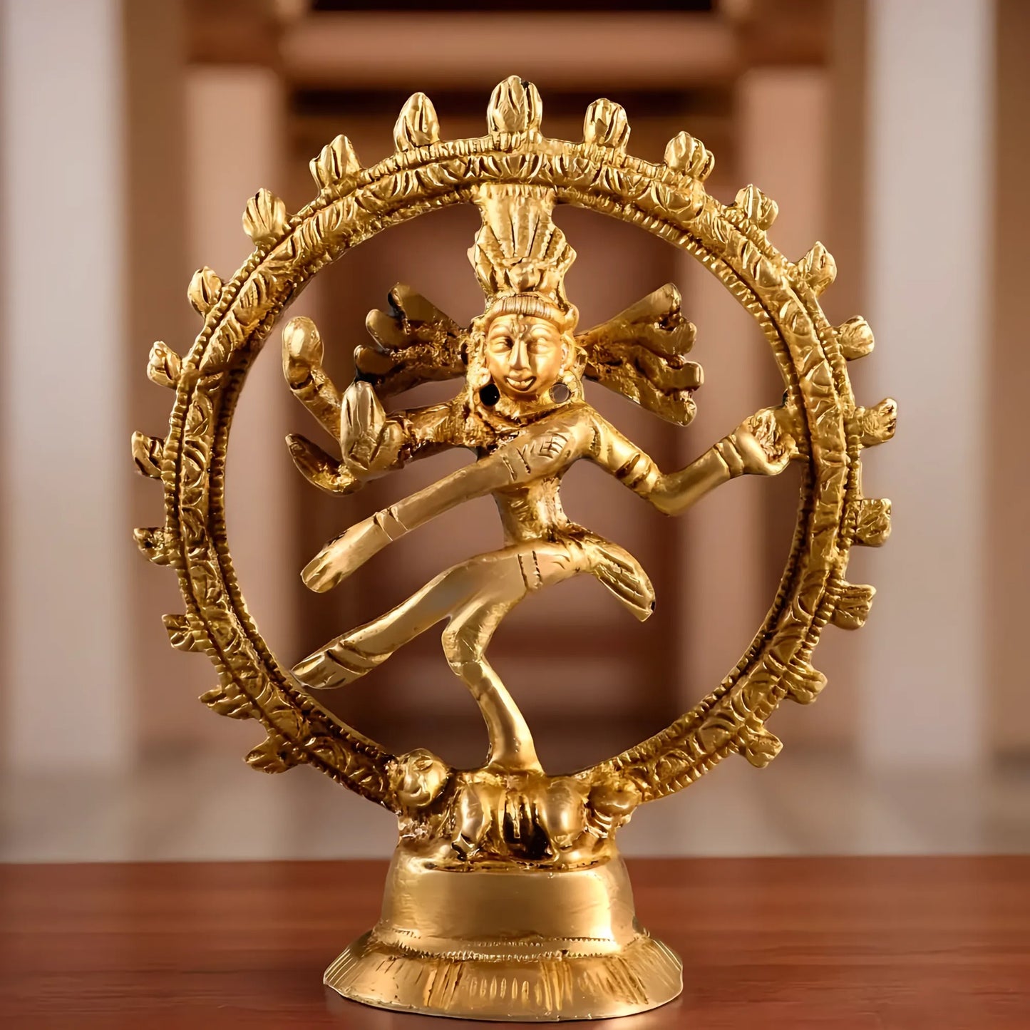 Brassaura™ Miniature Brass Lord Shiva Nataraja Idol | Handcrafted Spiritual Décor | Weight 116 g | Height 4 Inches