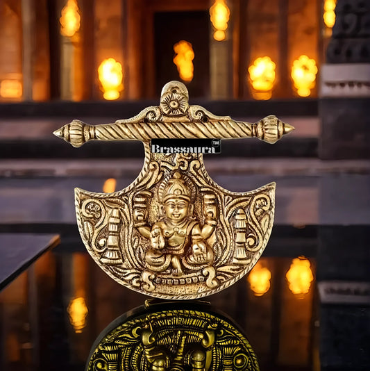 Brassaura™ Traditional Brass Goddess Lakshmi Wall Hanging – Height 8 Inches & Weight 3 Kgs